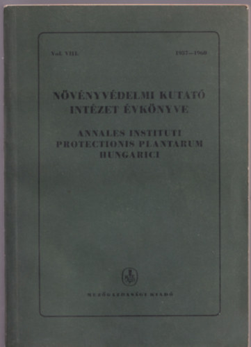 Dr. Kacs Andrs - Nvnyvdelmi Kutat Intzet vknyve 1968 ( Vol. XI. )