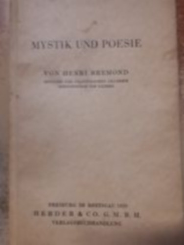Henri Bremond - Mystik und Poesie