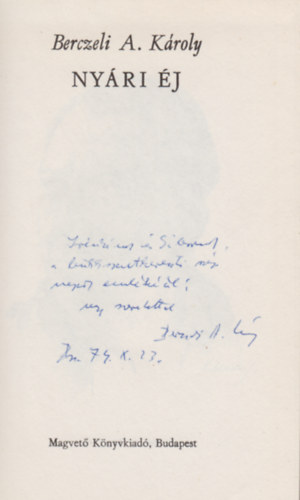Berczeli A. K�roly - Ny�ri �j