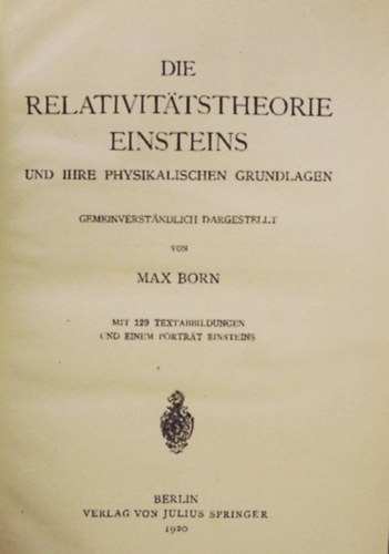 Max Born - Die Relativit�tstheorie Einsteins