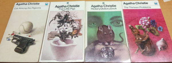 Agatha Christie - 4 db Agatha Christie: Cat Among the Pigeons; Five Little Pigs; Hickory Dickory Dock; The Thirteen Problems