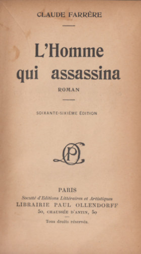 Claude Farrére - L'homme qui assassina