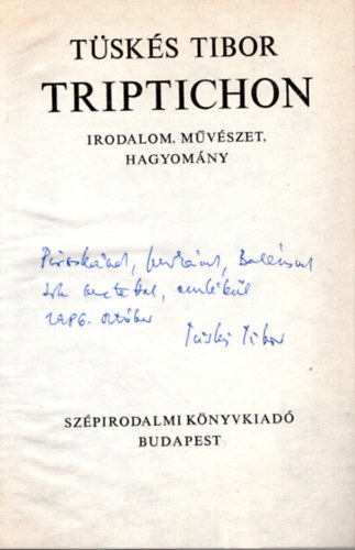 Tsks Tibor - Triptichon- dediklt