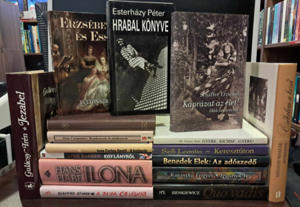 Dr. Benedek  Elek, Karinthy Frigyes, Sienkiewicz, Gul�csy Ir�n, Esterh�zy P�ter, Hans Habe Tornyai J�nos - 15 db-os sz�pirodalmi K�NYVMENT� AJ�NLAT:Gyere, kicsim!...Gyere!+Kereszt�ton+Az ad�szed�+Quo vadis+Cs�kolom a kez�t+Jezabel+Erzs�bet �s Essex+