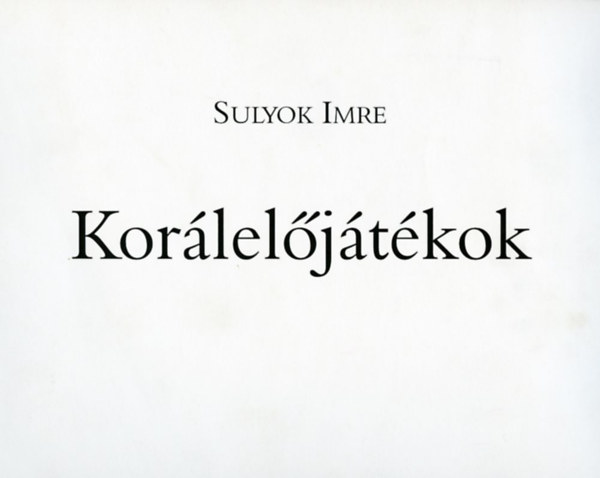 Sulyok Imre - Korleljtkok