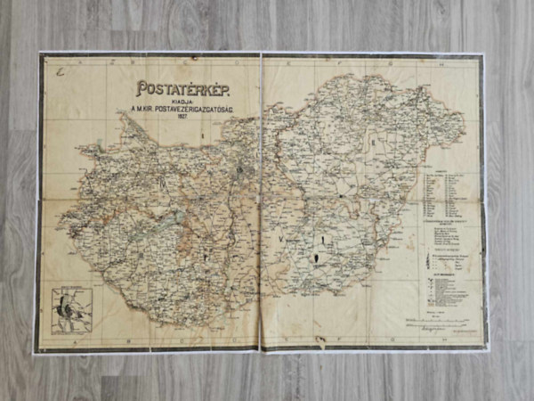 Magyar Kirlyi Postavezrigazgatsg - 57 x 85 cm 1: 580.000 Postatrkp 1927