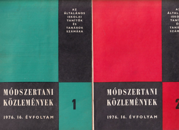 Nmeth Istvn  (szerk.) - Mdszertani kzlemnyek 1976. 16. vfolyam. 1-5. szmok. - (teljes vfolyam)