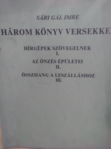 Sri Gl Imre - Hrom knyv versekkel