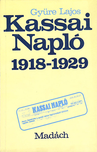 Gyüre Lajos - Kassai Napló 1918-1929