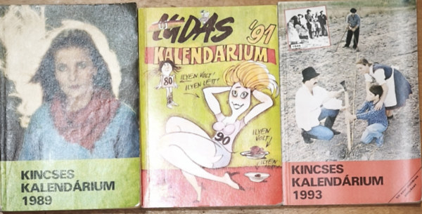 Eck Gyula, Árkus József (főszerk.), Söptei János Major Lajos (szerk.) - 3db retro kalendárium - Kincses Kalendárium 1989, Kincses Kalendárium 1993. Új Tudás kalendárium 1991