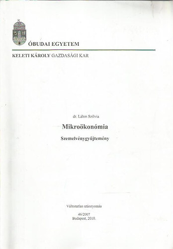 dr. Lhm Szilvia - Mikrokonmia - Szemelvnygyjtemny