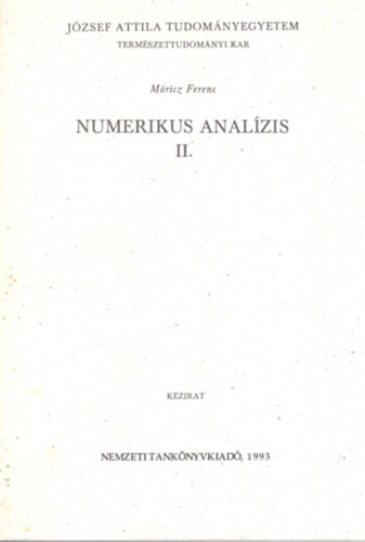 Mricz Ferenc - Numerikus analzis II.