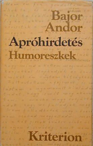 Bajor Andor - Apr�hirdet�s (humoreszkek)