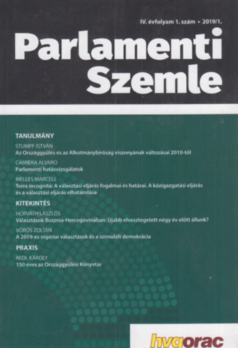 Kukorelli Istv�n  (szerk.) - Parlamenti Szemle - IV. �vfolyam 1. sz�m 2019/1