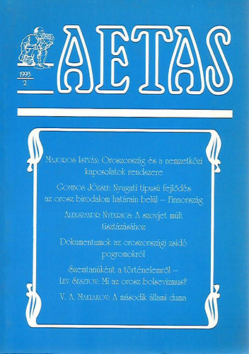 Tth Szergej  (szerk.) - Aetas - Trtnettudomnyi Folyirat (1993-2)