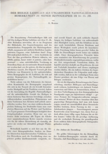 E. Marosi - Der heilige Ladislaus als ungarischer Nationalheiliger Bemerkungen zu seiner Ikonographie (dediklt)