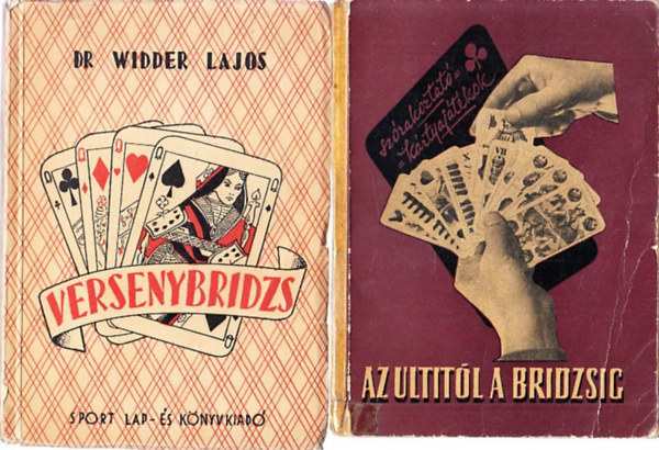 Dr. Widder Lajos - 2 db. kártyás kötet (Versenybridzs + Az ultitól a bridzsig)