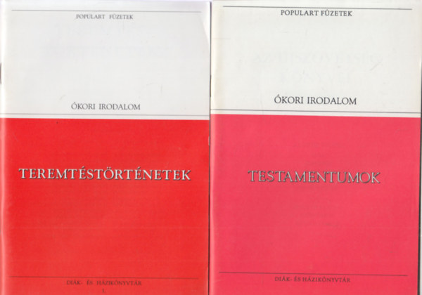 3 db ktet a Populart Fzetek sorozatbl: kori irodalom: Teremtstrtnetek + Testamentumok (szvetsg) + Testamentumok (jszvetsg) + A llek bkje