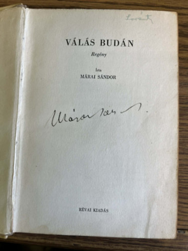 M�rai S�ndor - V�l�s Bud�n