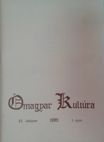 magyar Kultra 1989/1. 2. vfolyam 1. szm