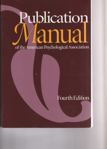 Publication manual of the American Psychological Association