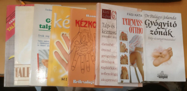 Dr. Fsi Katalin, Krti Gbor, Hanna Parrot, Mir Bashir, Ferdinand Soder-Feichtenschlager Palgyi Jolanda - Dr. Tarnai Lszl Maresi Weiglhofer - 8 db vgtag masszzs: Gygyt znk; Talpmasszzs otthon; Gygyts otthon (Talp- s kzmasszzs); Kzkontroll; A kzelemzs mvszete; Gygyt talpmasszzs; Etelka talpmasszzsa; Talpmasszzs otthon