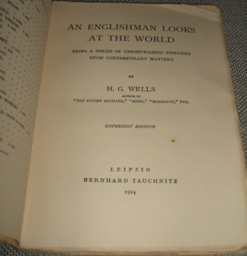 H. G. Wells - An englishman looks at the world