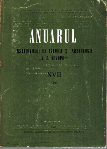 Mag�nkiad�s - Annuarul Institutului de Istorie si Arheologia XVII 1980 (rom�n nyelv�)