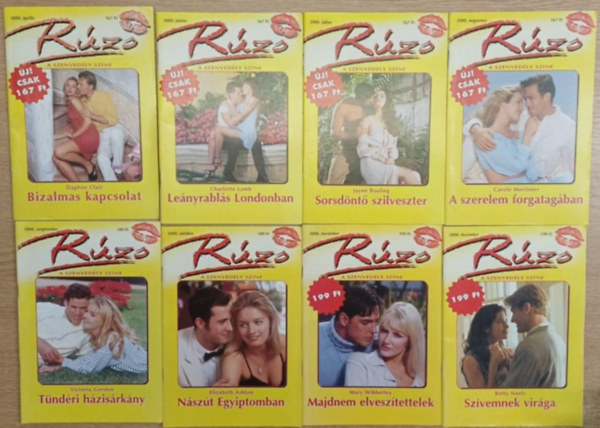 Charlotte Lamb, Jayne Bauling, Carole Mortimer, T�bb szerz� Daphne Clair - 8 db R�zs - A szenved�ly �ze romantikus f�zet (2000. �prilis, j�nius-december)