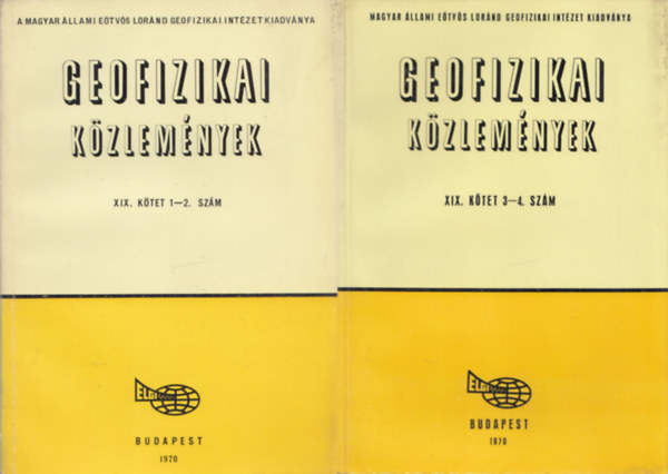 Geofizikai kzlemnyek XIX. ktet 1-4. szm