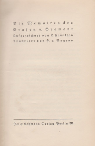 L. Hamilton - Die Memoiren des Grafen v. Gramont