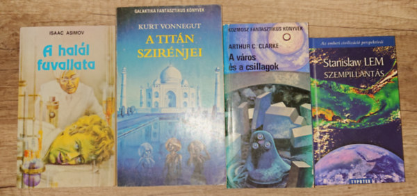 Arthur C. Clarke, Kurt Vonnegut, Isaac Asimov Stanislaw Lem - 3 klasszikus sci-fi aj�nd�k Stanislav Lem k�tettel: A Tit�n szir�njei, A hal�l fuvallata, A v�ros �s a csillagok + Szempillant�s