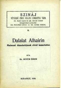 Hevesi Simon - Dalalat Alhairin: Maimuni tmutatjnak rvid ismertetse