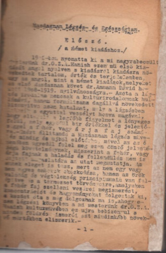 Dr. O. Z. A. Hanish - Mazdaznan Légzés- és Egészségtan (kézirat, gépelt példány, ritka mű)