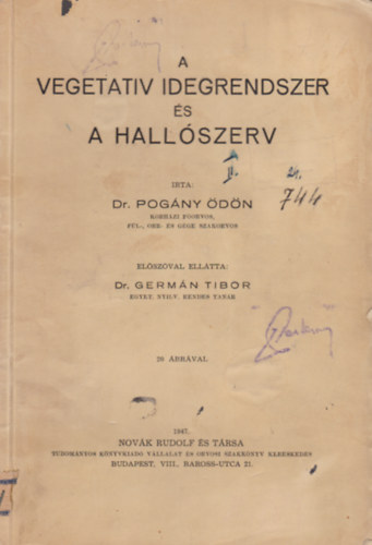 Dr.Pog�ny �d�n - A vegetativ idegrendszer �s a hall�szerv