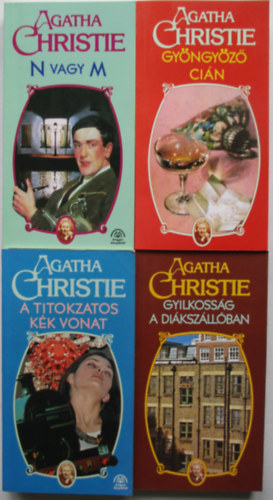 Agatha Christie - 4 db Agatha Christie (N vagy M, Gyngyz cin, Gyilkossg a dikszllban, A titokzatos kk vonat)