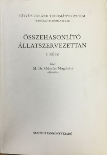 M. Dr. Odorfer Magdolna - sszehasonlt llatszervezettan I.