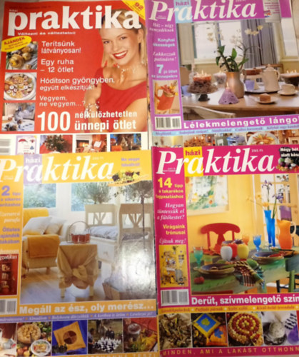 4 db. Praktika Magazin - 2001.szept. - 9. szám, 2001.okt. 10. szám, 2001.nov. 11. szám, 2001.dec. 12. szám (szabás-varrás-kötés-hobby-lakásdivat-kézimunka)