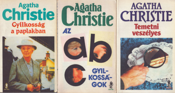 Agatha Christie - 3 db AGatha Christie kötet: Gylkosság a paplakban - Az abc gyilkosságok - Temetn veszélyes