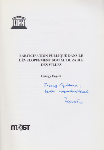 Gyrgy Enyedi - Participation publique dans le dveloppement social durable des villes