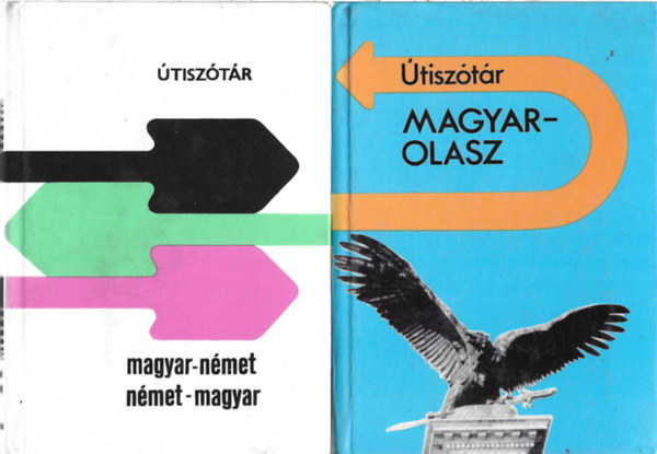 2 db Útiszótár, Magyar-német, német-magyar és magyar-olasz, olasz-magyar