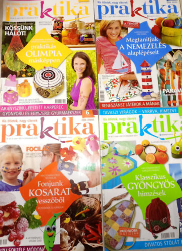 4 db. Praktika Magazin - 2008.máj. - XII évf., 5. szám, 2008.jún. - XII évf., 6. szám, 2008.júl. - XII évf., 7. szám, 2008.aug. - XII évf., 8. szám (szabás-varrás-kötés-hobby-lakásdivat-kézimunka)