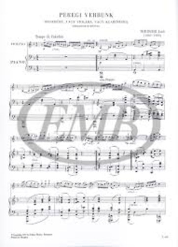 Leó Weiner - Peregi verbunk hegedűre v. violára v. klarinétra zongorakísérettel