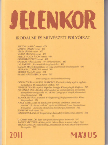 goston Zoltn - Jelenkor - Irodalmi s mvszeti folyirat - 2011. mjus