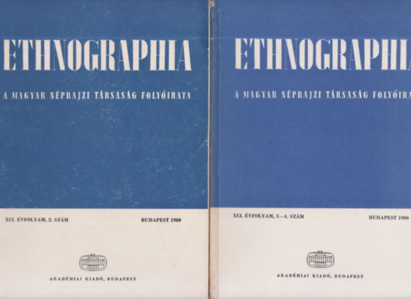 Hofer Tams  (sorozatszerk.) - Ethnographia 1980/2, 3-4. (2 db. lapszm)