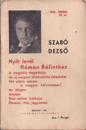 Szab Dezs - Nylt levl Hman Blinthoz (Szab Dezs Fzetek 10.)