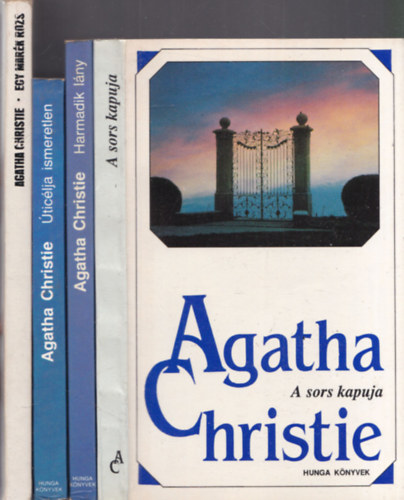 Agatha Christie - 4 db Agatha Christie regny: A sors kapuja + Harmadik lny + ticlja ismeretlen + Egy mark rozs