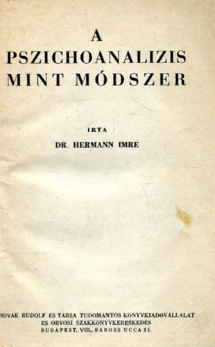 Hermann Imre - A pszichoanalizis mint mdszer