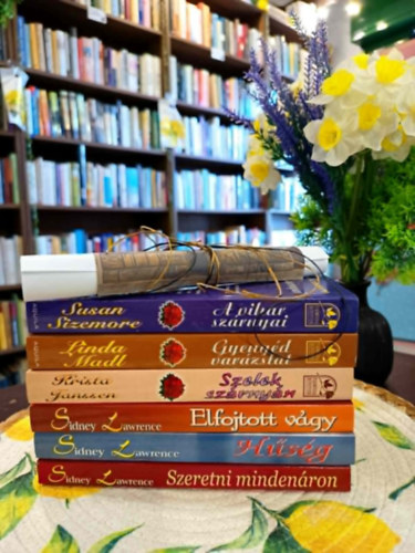 Linda Madl, Krista Janssen, Sindey Lawrence Susan Sizemore - Romantikus k�nyvcsomag 6 darabos K�NYVMENT� AJ�NLAT: A vihar sz�rnyai, Gyeng�d var�zslat, Szelek sz�rny�n, Elfojtott v�gy, H�s�g, Szeretni minden�ron