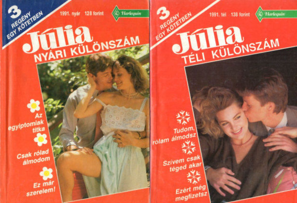 Melinda Cross, Carole Mortimer, Madeleine Kerr, Emma Darcy - 3  db Jlia Klnszm: 1991. Nyri klnszm + Tli klnszm + szi klnszm